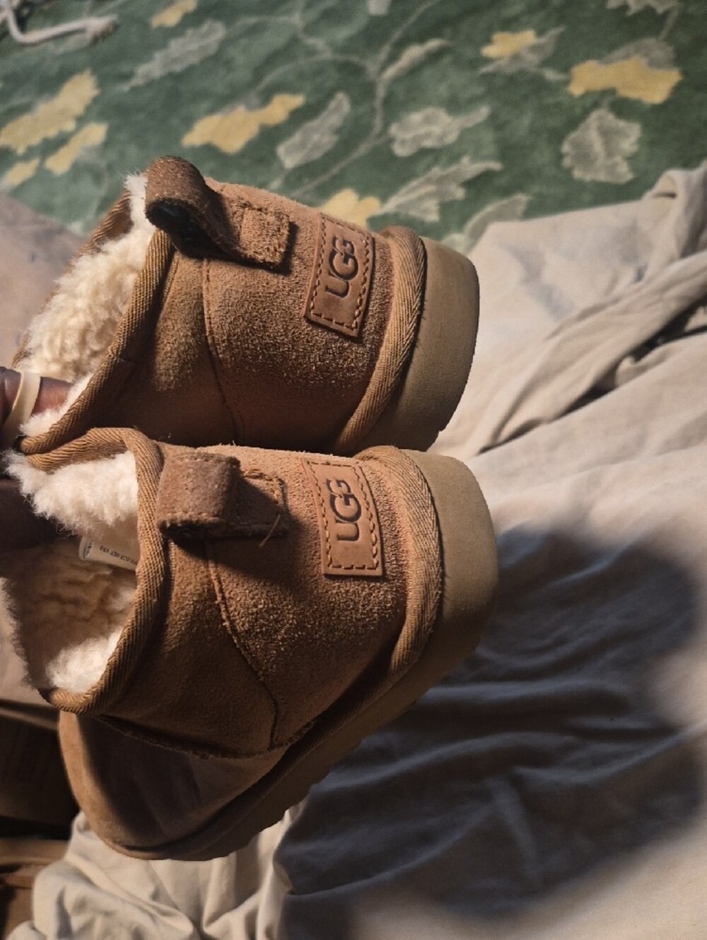 UGG Chestnut Suede Shearling Booties - Picture 2 of 9